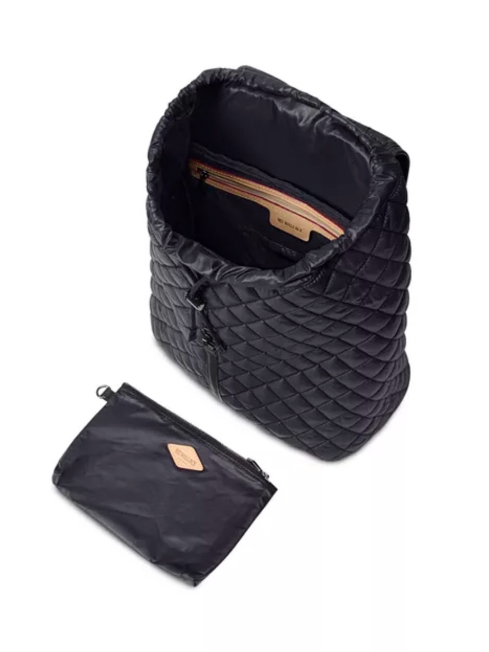 MZ Wallace Quilted Black Backpack with Flap - Picture 4 of 7